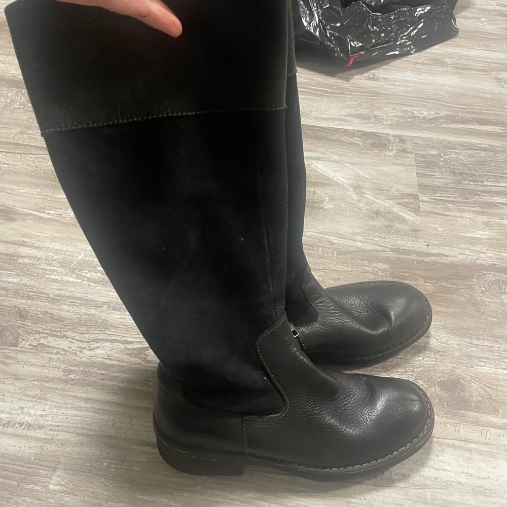 born black leather boots